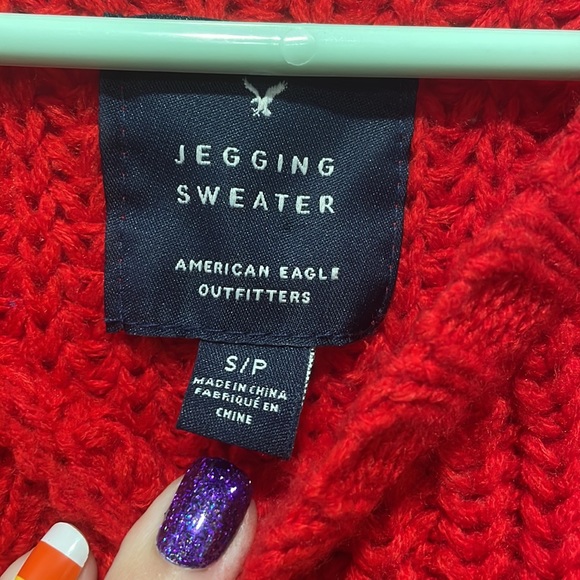 Red American Eagle Jegging Sweater size s/p - Picture 4 of 4